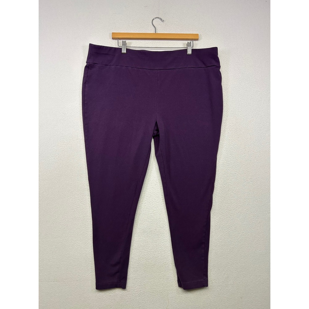 Casual Comfort Terra & Sky Women 3X Purple Cotton Stretch Pull On Leggings Basic